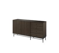 Buffet 2 portes 4 tiroirs bois foncé 165 cm - CARENNE