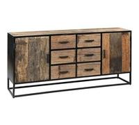 Buffet 2 portes 6 tiroirs en teck recy t métal laqué noir - TANETOA - ALTOBUY Bois