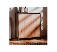 Buffet 2 portes 80x40x88 cm chêne et anthracite - SYLON