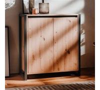 Buffet 2 portes 80x40x88 cm chêne et anthracite - SYLON Multicolore G