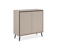 Buffet 2 portes 90x38x90 cm crème et noir - AROUY