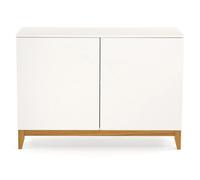 Buffet 2 Portes "Blanco" 120cm Blanc & Chêne