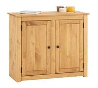 Buffet 2 portes CANCUN, meuble de rangement en bois avec 3 étagères intérieures, bahut de salon en pin massif