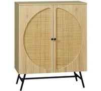 Meuble de rangement buffet haut 2 portes 80 x 39 x 101,8 cm naturel