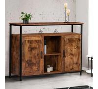 IDMarket – Buffet 2 portes Dayton 100 cm avec étagères, effet vieilli design industriel