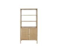 Buffet 2 Portes Effet Bois et Façades Rotin - MAYA -