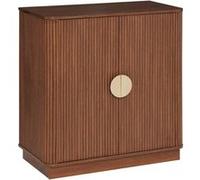 Atmosphera Buffet Wany 2 portes 1 étagère effet noyer marron 80x40cm