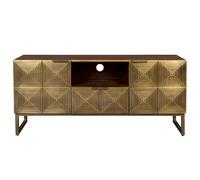 Buffet 2 portes et 1 tiroir 135x40x60 cm en manguier et métal laiton