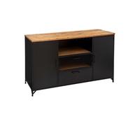 Atmosphera - Buffet 2 portes et 2 tiroirs en bois CIERNA - Noir et marron - CIERNA G