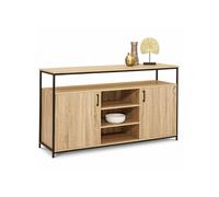 IDMarket - Buffet 140 cm Detroit 2 Portes et 3 étagères Design Industriel