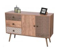 Buffet 2 portes et 3 tiroirs avec motifs géométriques Baobab - CaliCosy Bois Clair