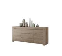 Buffet 2 portes et 3 tiroirs, collection ZEFIR, coloris chêne clair, parfait pour votre salon