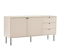 Buffet 2 portes et 3 tiroirs décor mélaminé 150 cm beige - Oviala
