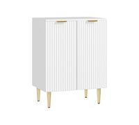 HOMCOM Buffet Cuisine, Meuble de Rangement, avec 2 Portes, étagère réglable, Pieds métalliques surélevés, pour Cuisine, Salon, 60 x 40 x 80 cm, Blanc