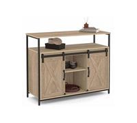 IDMarket - Buffet 2 Portes Grange coulissantes 100 cm Quebec Design Industriel