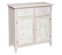 Buffet 2 portes ""Hina"" bois blanchi 80x85cm - Atmosphera createur d'interieur