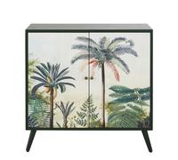 Buffet 2 portes imprimé végétal multicolore L98 98x100x42cm Vert