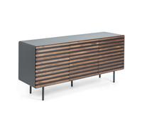 Buffet 2 portes Kesia en placage de noyer et MDF graphite mat