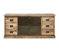 Buffet 2 Portes Manguier et Métal Noir - SUMATRA - ALTOBUY Marron G
