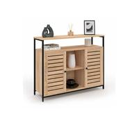 IDMarket - Buffet 2 Portes persiennes 100 cm Halifax Design Industriel