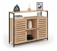 IDMarket – Buffet Halifax 2 portes persiennes 100 cm design industriel