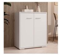 Buffet 2 portes | Petit Meuble complément | Finition Mat | L 60 x P 30 x H 71 cm | Couleur Blanc | Modèle Lander