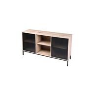 - Buffet 2 portes Soho en bois et métal - Beige et noir - SOHO