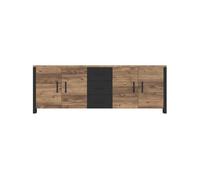 PRICE FACTORY just for you Buffet Darwin - 220 cm en épicéa et Noir Mat