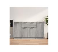 Vidaxl Buffets 3 Pcs Sonoma Gris Bois D'ingénierie Marron