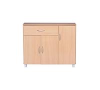 Buffet 3 portes 1 tiroir 90x30x75 cm décor chêne - ROMARIC