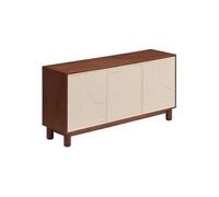 Atmosphera Buffet Jilani - 3 portes, 6 étagères, design géométrique, bois marron, 150x40 cm
