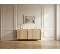 Buffet 3 portes 167 cm TILIA imitation chêne avec LED BOBOCHIC Chêne et noir