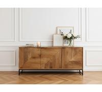 Buffet 3 portes 170 cm NAOMIE bois massif d'acacia BOBOCHIC Marron foncé
