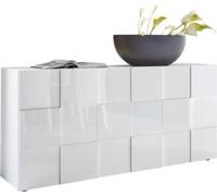Buffet 3 portes 181 cm - Blanc laqué brillant - Style contemporain - MILANO