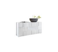 Buffet 3 portes 181 cm laqué brillant Style contemporain MILANO Blanc