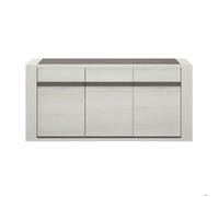 Buffet 3 portes 190cm effet bois chêne avec tablettes