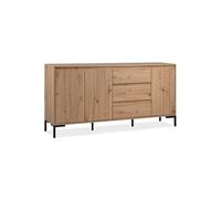 Buffet 3 portes 3 tiroirs pieds métal Korsika