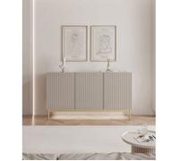 Buffet 3 portes avec LED - LINEARIS - 138 cm - gris cachemire
