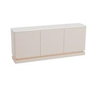 Buffet 3 portes avec LEDs en MDF - Beige et effet marbre blanc - DEVIKA