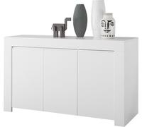 Buffet 3 portes, collection ZEFIR, en blanc mat, idéal pour votre salon ou votre salle à manger.