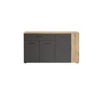 Buffet 3 portes et 1 tiroir, à l'intérieur 3 tablettes - L150 cm Gris