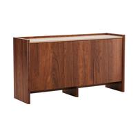 Buffet 3 portes moderne rectangulaire L140 cm bois foncé Gina - Oviala