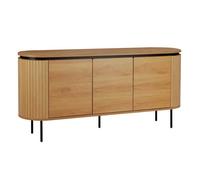 Buffet 3 portes moderne rectangulaire L160 cm bois clair Hemera - Oviala