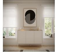 Buffet 3 portes - SELSEY TOVI - 140 cm - blanc/chêneLindberg
