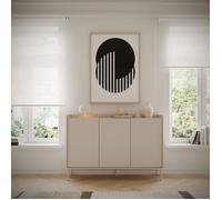 Buffet 3 portes - SELSEY TOVI - 140 cm - cachemire/chêne Lindberg