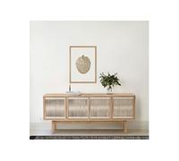 Buffet 4 portes 180x45x77 cm décor frêne et chanvre - AVEDIS