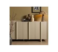 Buffet 4 portes 200x46x85 cm en pin gris clair - SOLIS