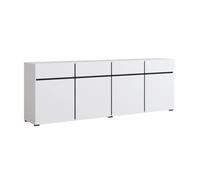 Buffet 4 portes 4 tiroirs Petits-meubles - Lilia - 225 x 40 x 78,5cm - Blanc