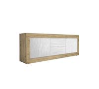 Buffet 4 portes, collection SKY, blanc laqué, idéal pour cuisine/salle à manger design