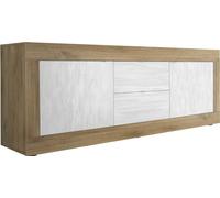Buffet 4 portes, collection SKY, chêne noir, idéal pour cuisine/salle à manger design